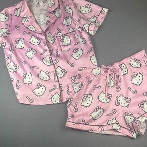 Hello Kitty Pajama Set Forever 21 Pink Kawaii Sleepwear Women's Outfit